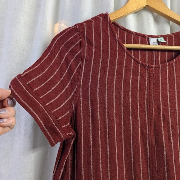 Susina linen blend burgundy striped dress with pockets women's size XS D24 - Picture 6 of 9
